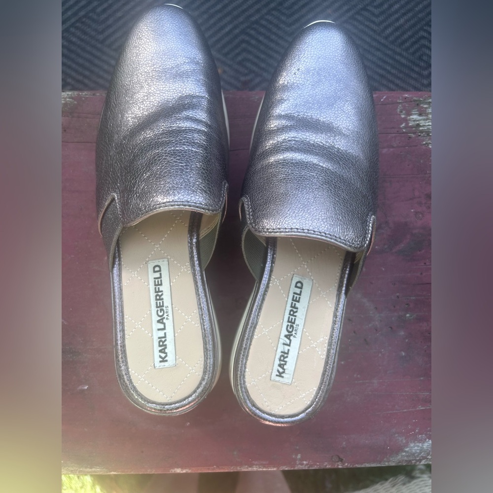 Karl Lagerfeld Silver Slip-On Shoes